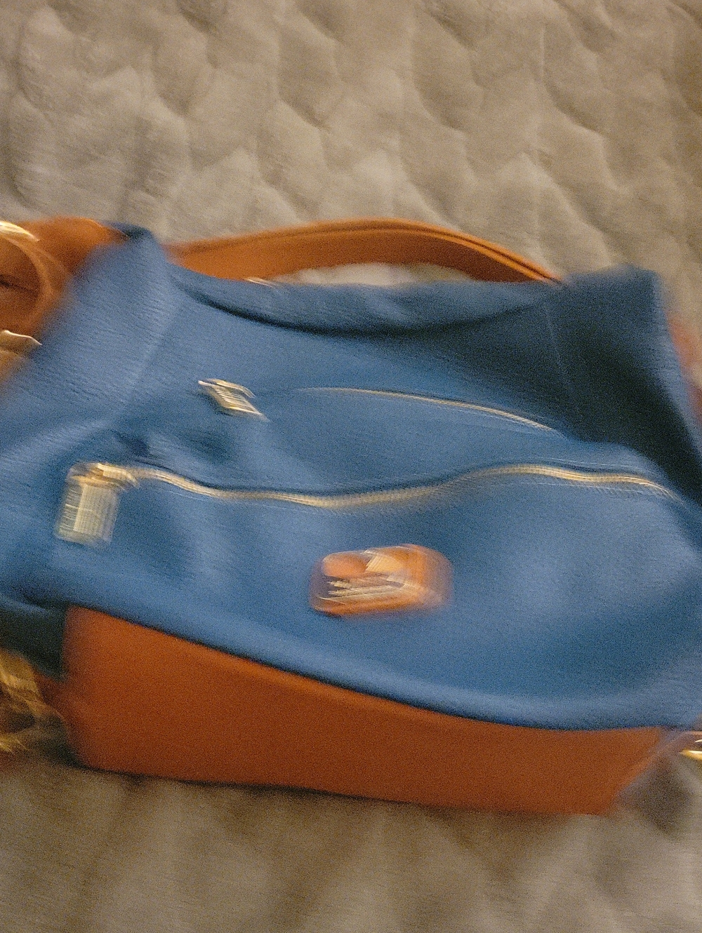 Valentina Blue and Brown Women's Shoulder Bag